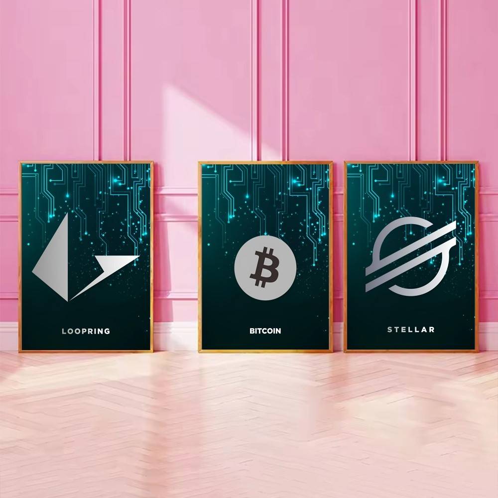 Tech Circuit Crypto Symbol Pos - огляд і ціна Tech Office Wall Decor