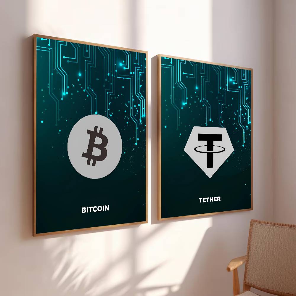 Tech Circuit Crypto Symbol Pos - огляд і ціна Tech Office Wall Decor