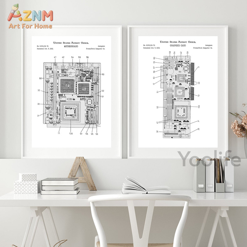 AZNM Computer Motherboard Pate - огляд і ціна Tech Office Wall Decor