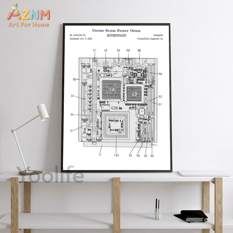 AZNM Computer Motherboard Pate - огляд і ціна Tech Office Wall Decor
